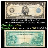 1914 $5 Large Size Blue Seal Federal Reserve Note
