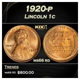 1920-p Lincoln Cent 1c Grades ms66 rd