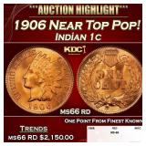 1906 Indian Cent Near Top Pop! 1c ms66 rd SEGS