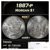 1887-p Morgan Dollar $1 ms66+ SEGS