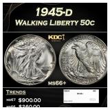 1945-d Walking Liberty Half Dollar 50c ms66+ SEGS