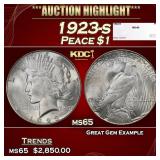 1923-s Peace Dollar $1 ms65 SEGS