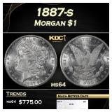1887-s Morgan Dollar $1 ms64 SEGS