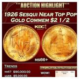1926 Sesqui Gold Commem Near Top Pop! $2 1/2 ms66+