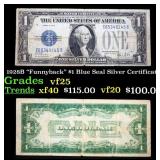 1928B $1 Blue Seal Silver Certificate "Funnyback"