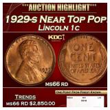 1929-s Lincoln Cent Near Top Pop! 1c ms66 rd SEGS