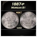 1887-p Morgan Dollar $1 Grades ms62