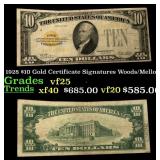 1928 $10 Gold Certificate Grades vf+