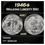 1946-s Walking Liberty Half Dollar 50c Grades ms66