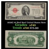 1928G $2 Red Seal United States Note Grades xf