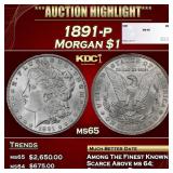 1891-p Morgan Dollar $1 Grades ms65 SEGS
