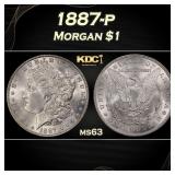1887-p Morgan Dollar $1 Grades ms63