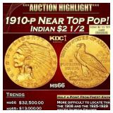 1910-p Gold Indian Quarter Eagle Near Top Pop! $2
