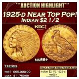 1925-d Gold Indian Quarter Eagle Near Top Pop! $2