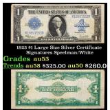 1923 $1 large size Silver Certificate Grades Selec
