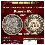 1904 Proof Barber Dime Colorfully Toned Near Top P