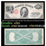 1917 $1 Large Size Legal Tender Note Grades vf+ Si