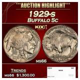 1929-s Buffalo Nickel 5c ms66 SEGS