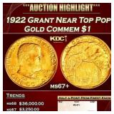 1922 Grant Gold Commem Dollar Near Top Pop! 1 ms67