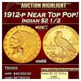 1912-p Gold Indian Quarter Eagle Near Top Pop! $2