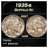 1935-s Buffalo Nickel 5c Grades ms66