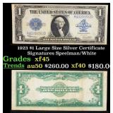 1923 $1 large size Silver Certificate Grades xf+ S