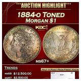 1884-o Morgan Dollar Toned $1 ms67+ SEGS