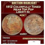 1912 Liberty Nickel Colorfully Toned Near Top Pop