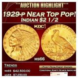 1929-p Gold Indian Quarter Eagle Near Top Pop! $2