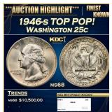 1946-s Washington Quarter TOP POP! 25c ms68 SEGS