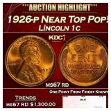 1926-p Lincoln Cent Near Top Pop! 1c ms67 rd SEGS