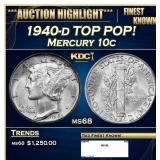 1940-d Mercury Dime TOP POP! 10c ms68 SEGS