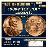 1930-p Lincoln Cent TOP POP! 1c ms68 rd SEGS