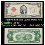 1928D $2 Red Seal United States Note Grades xf
