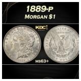 1889-p Morgan Dollar $1 Grades ms63+