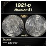 1921-d Morgan Dollar $1 Grades ms63