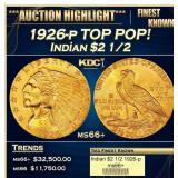 1926-p Gold Indian Quarter Eagle TOP POP! $2 1/2 m