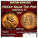 1933-p Lincoln Cent Near Top Pop 1c ms67 rd SEGS