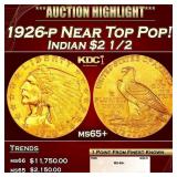 1926-p Gold Indian Quarter Eagle Near Top Pop! $2