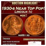 1930-s Lincoln Cent Near Top Pop! 1c ms66+ rd SEGS