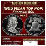 1955 Proof Franklin Half Dollar NEar Top Pop! 50c