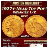 1927-p Gold Indian Quarter Eagle Near Top Pop! $2
