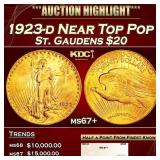1923-d Gold St. Gaudens Double Eagle Near Top Pop