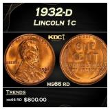 1932-d Lincoln Cent 1c Grades ms66 rd