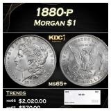 1880-p Morgan Dollar $1 ms65+ SEGS