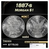 1887-s Morgan Dollar $1 ms64 SEGS