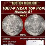 1887-p Morgan Dollar Near Top Pop! $1 ms67 SEGS