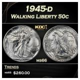 1945-d Walking Liberty Half Dollar 50c Grades ms66