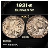 1931-s Buffalo Nickel 5c Grades ms66