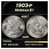 1903-p Morgan Dollar $1 Grades ms65